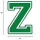 Festive Green Collegiate Letter (Z) Corrugated Plastic Yard Sign, 30in
